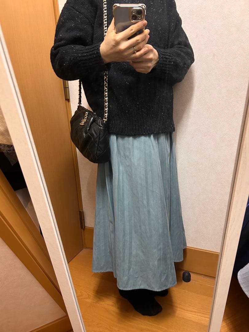 CHANEL ブラック チェーンショルダーバッグ