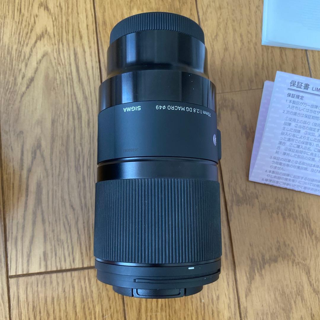 SIGMA 70㎜　F2.8 DG MACRO 49ミリ径　ソニーEマウント用