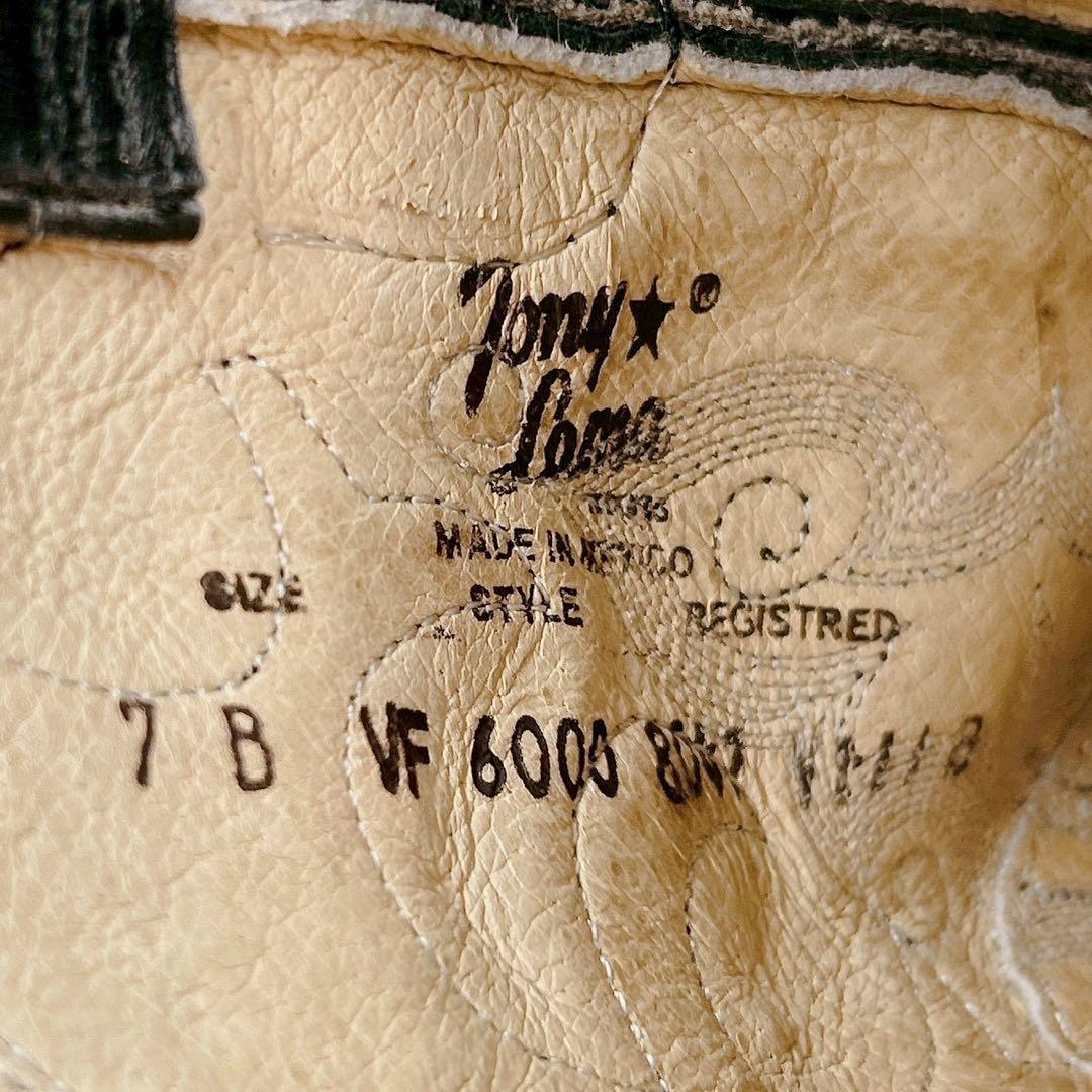 未使用タグ付✨Tony Lama トニーラマ　 ウエスタンブーツ 刺繍　黒　7B