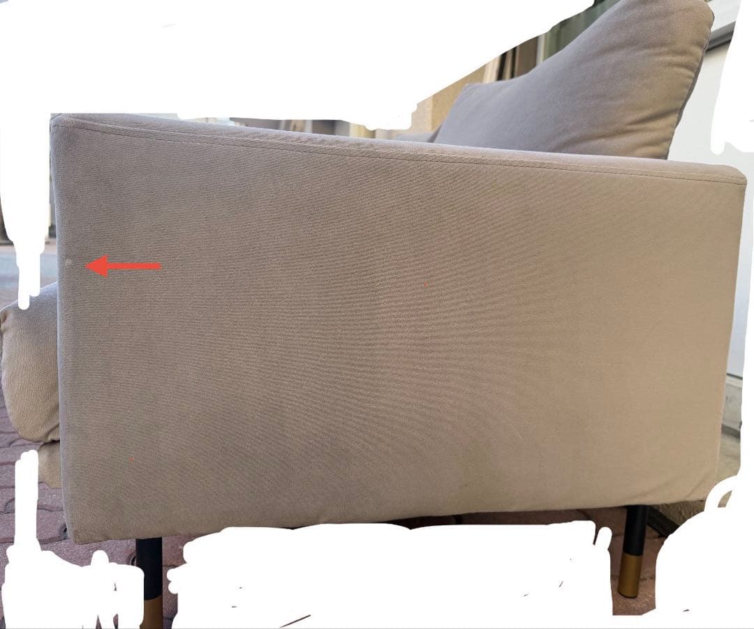 LOYWA ロウヤ ベルベット調 2人掛けソファ ファブリック グレー