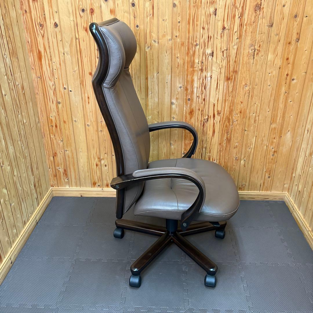 カリモク XT5750 肘付き デスクチェア 書斎椅子 本革