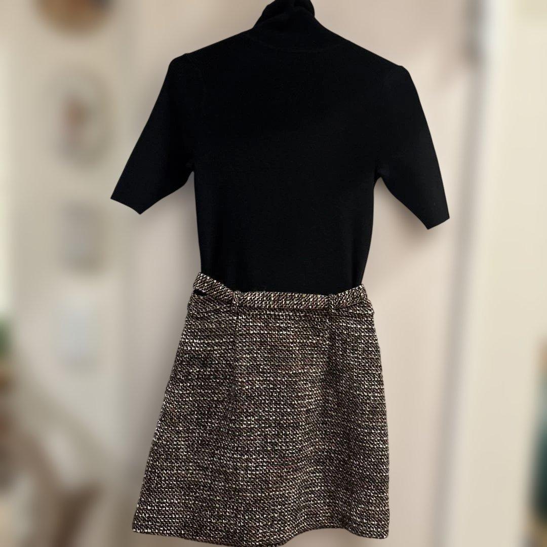 Theory　セオリー　ドッキング　ワンピース　リブ　ニット　ツイード