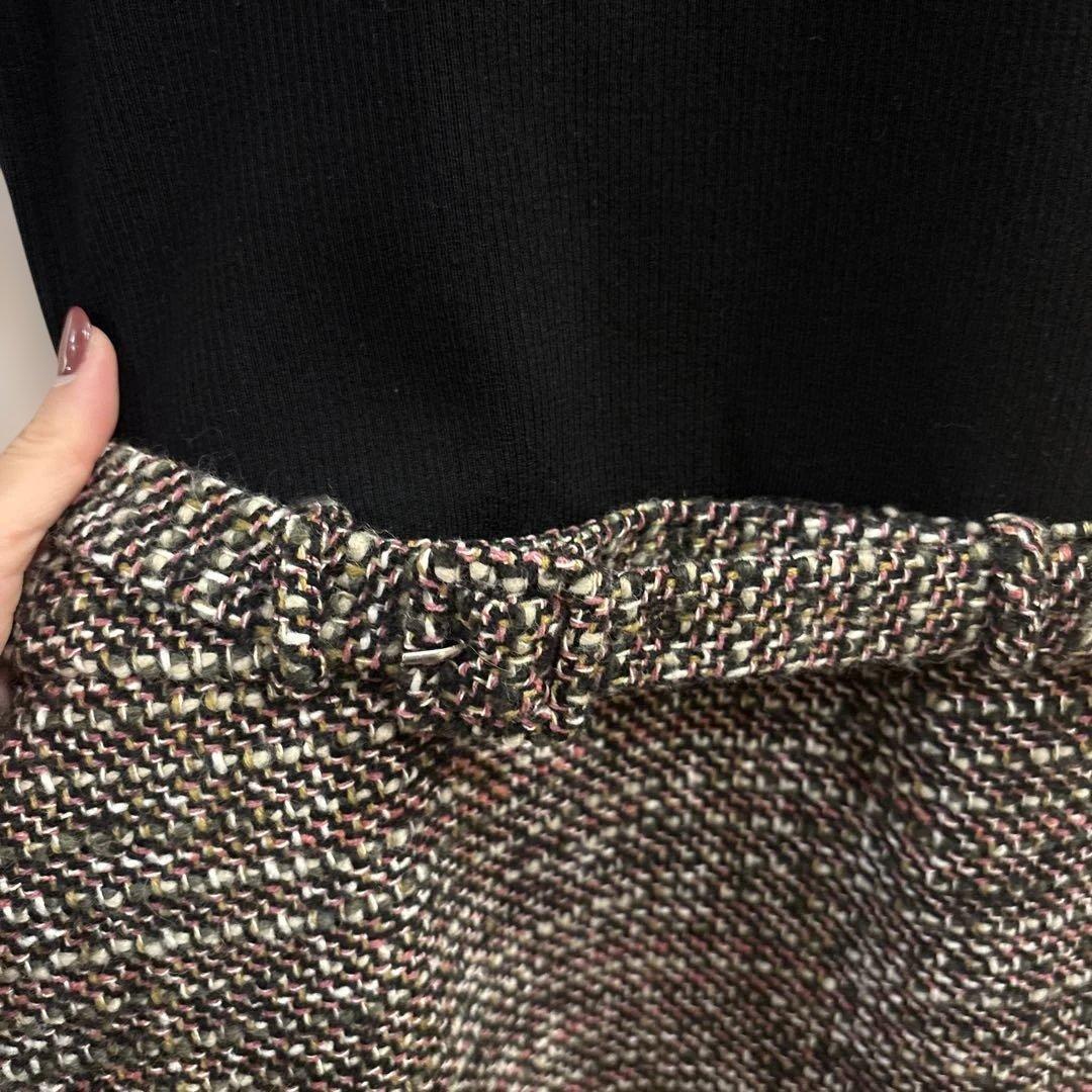 Theory　セオリー　ドッキング　ワンピース　リブ　ニット　ツイード