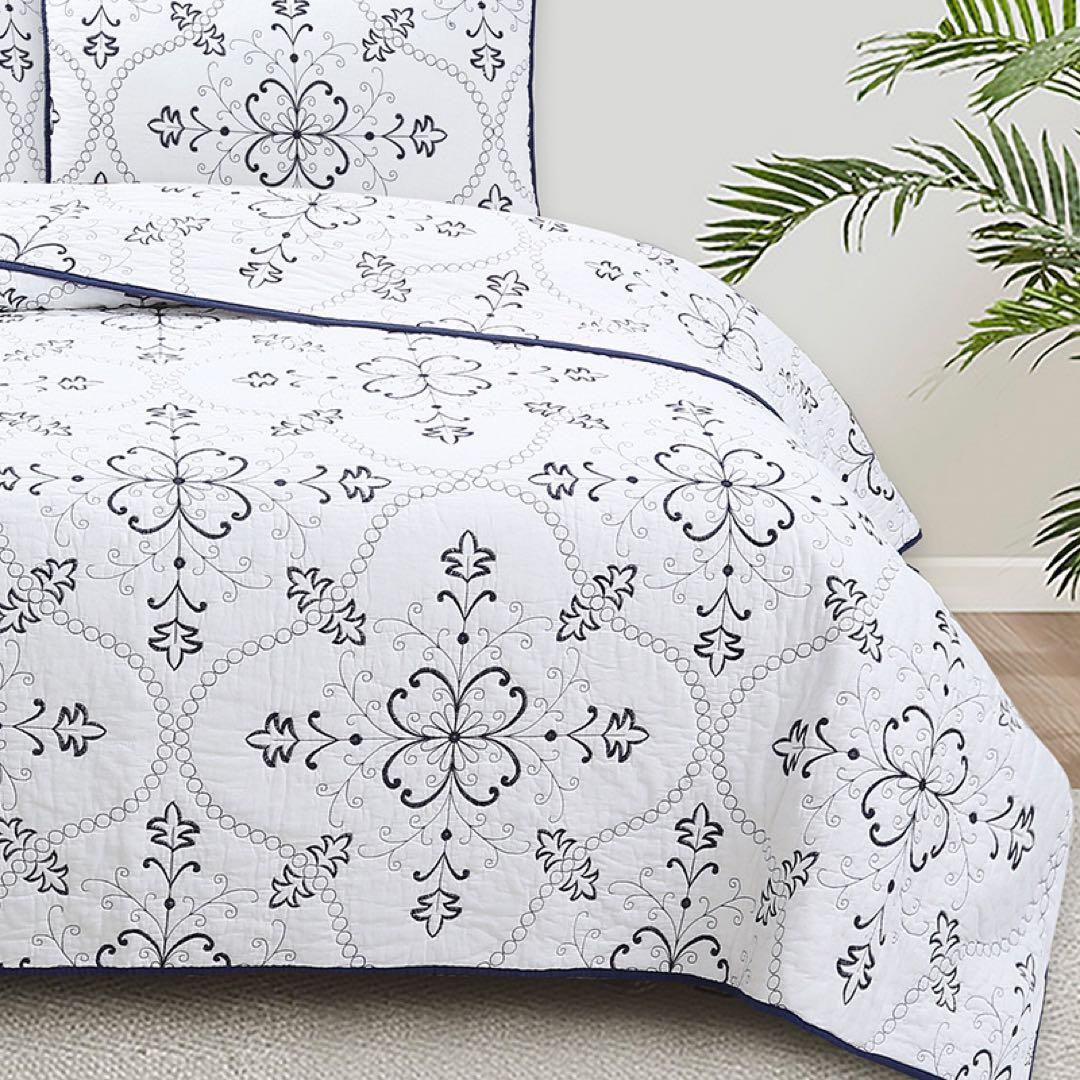 キルトベッドカバー3点セット綿マルチカバー キルティング 203