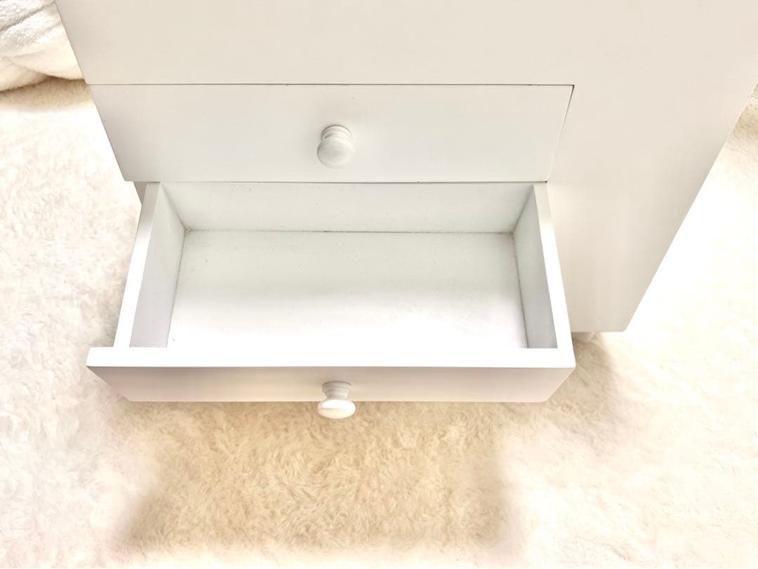 ドレッサーワゴン キャスター付きコスメワゴン　ホワイト　メイク道具収納　大容量