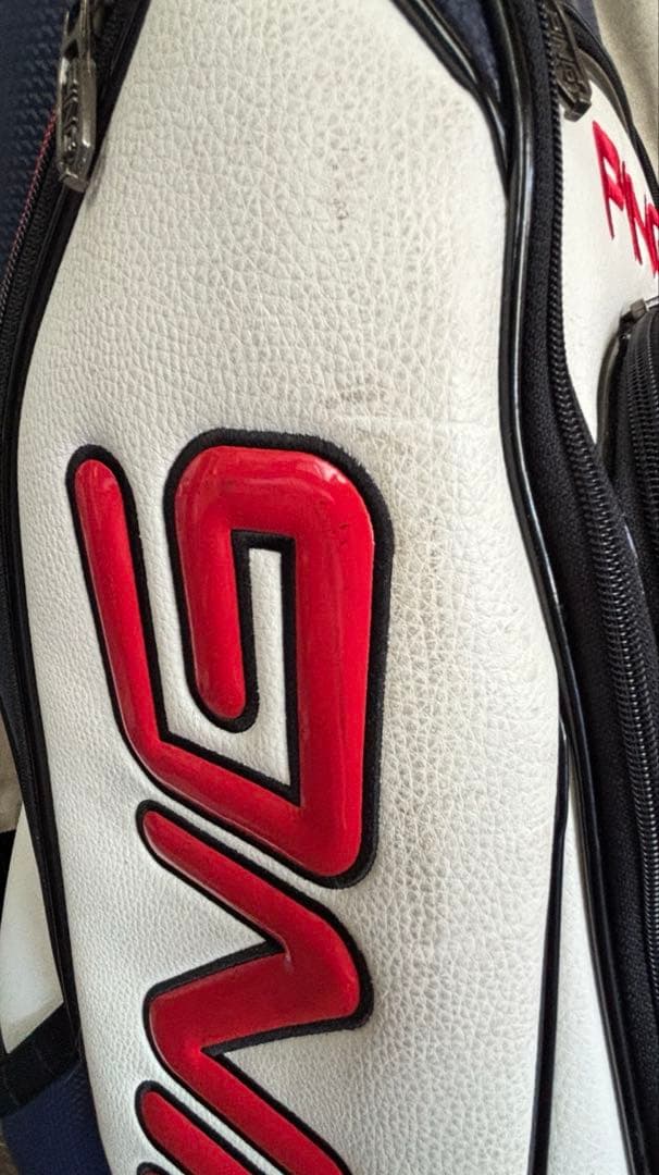 PING キャディバッグ ゴルフバッグ　ネイビー/ホワイト/レッド　メンズ