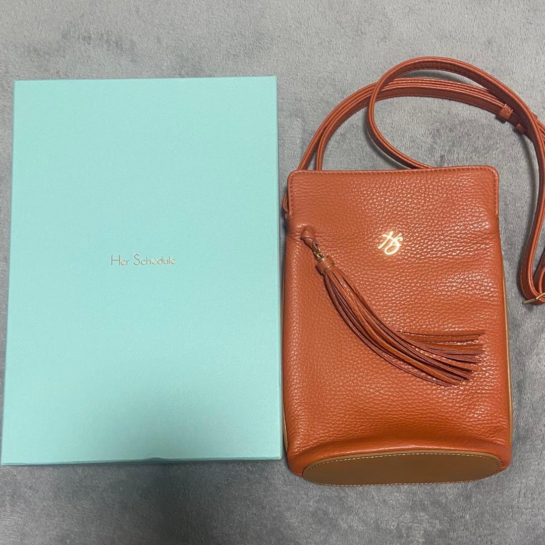 【HerSchedule】 スマホショルダー バッグ パーシモン