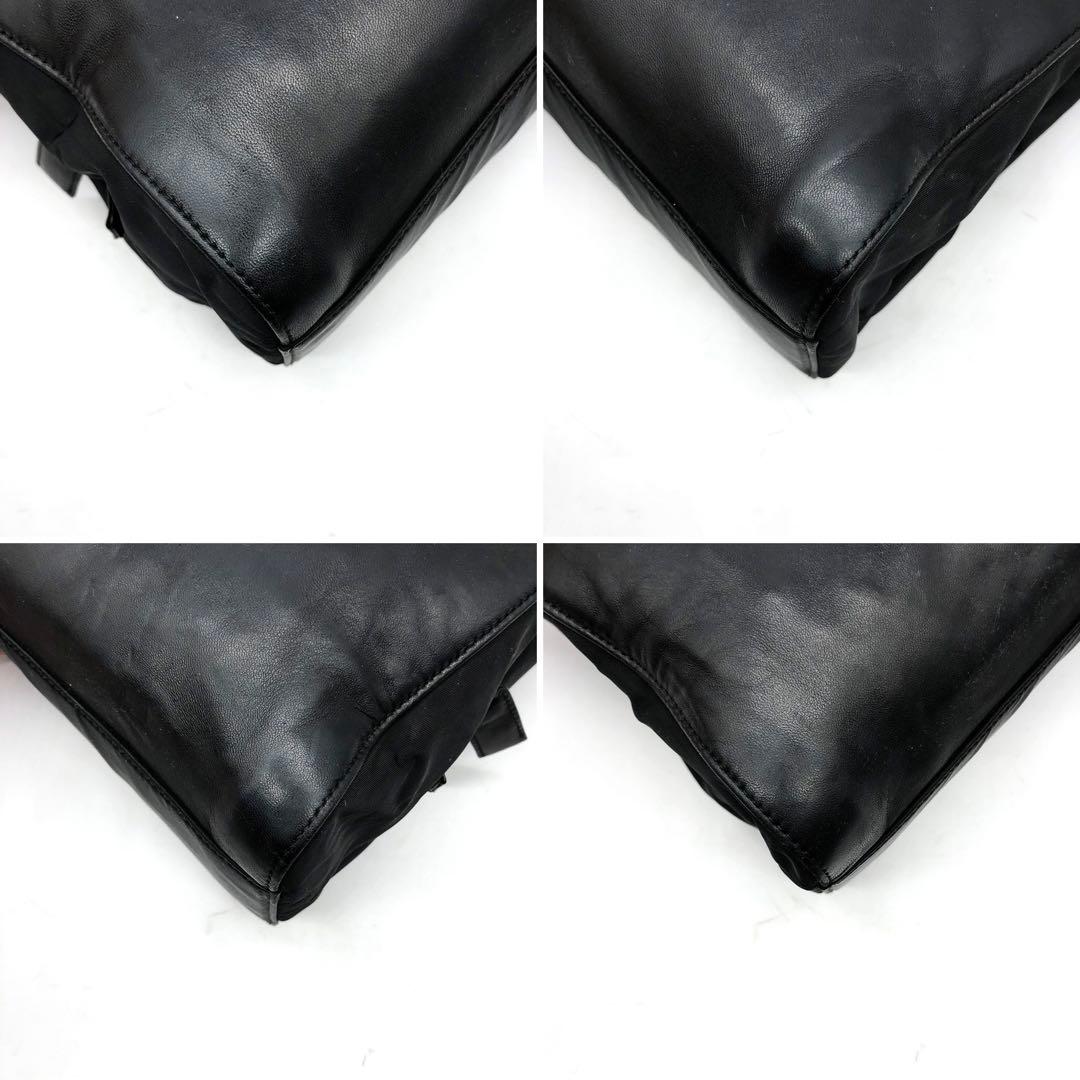 ✨美品・ギャランティ付✨プラダ チェーンショルダーバッグ ロゴ型押し 切り替え