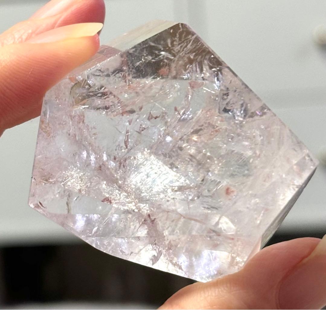 レア　高品質　ピンククォーツ　ピンクアゼツライト　フリーフォーム　スタンド付き