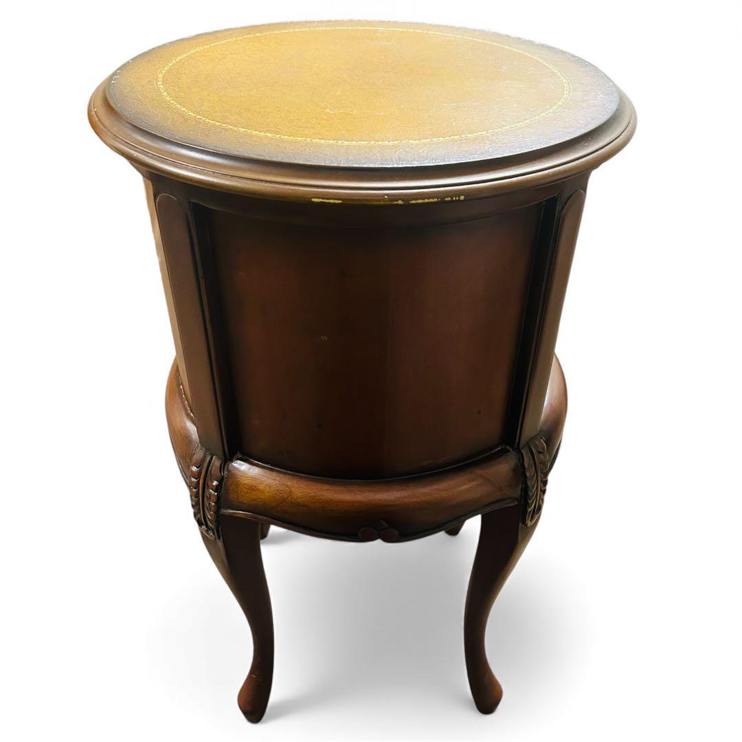 クロシオ コモ ラウンドチェスト3D ブラウン アンティーク風 サイドテーブル