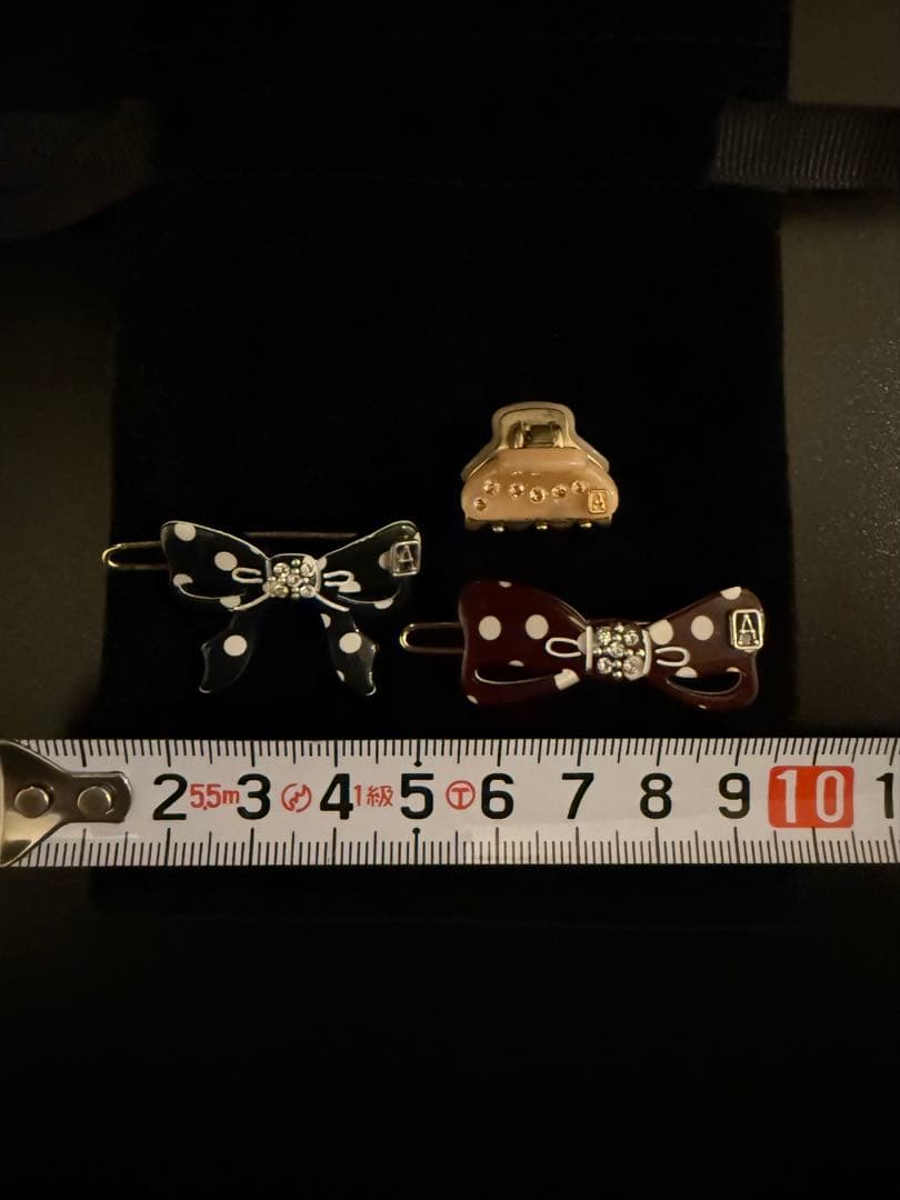 ALEXANDRE DE PARIS ボールピンクリップ3点セットリボンドット