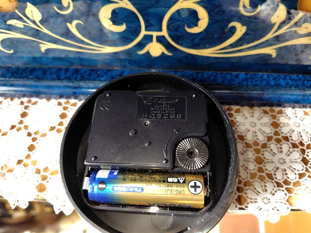 イタリア製 青色置時計