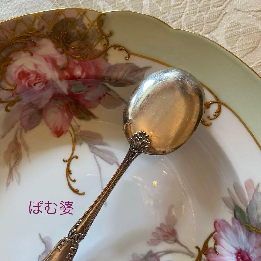 【ピュイフォルカ】純銀／アイスクリームスプーン／ポンパドール※彫有り２＋無し１