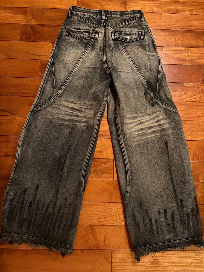 PERSONSOUL グラフィティ ワイドレッグ デニムパンツ