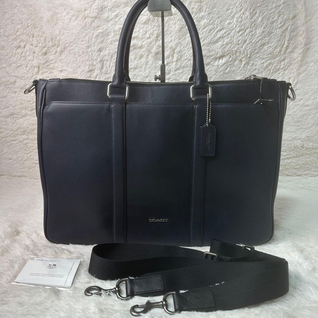 極美品 コーチ ビジネスバッグ メトロポリタン 2way A4PC PVCレザー