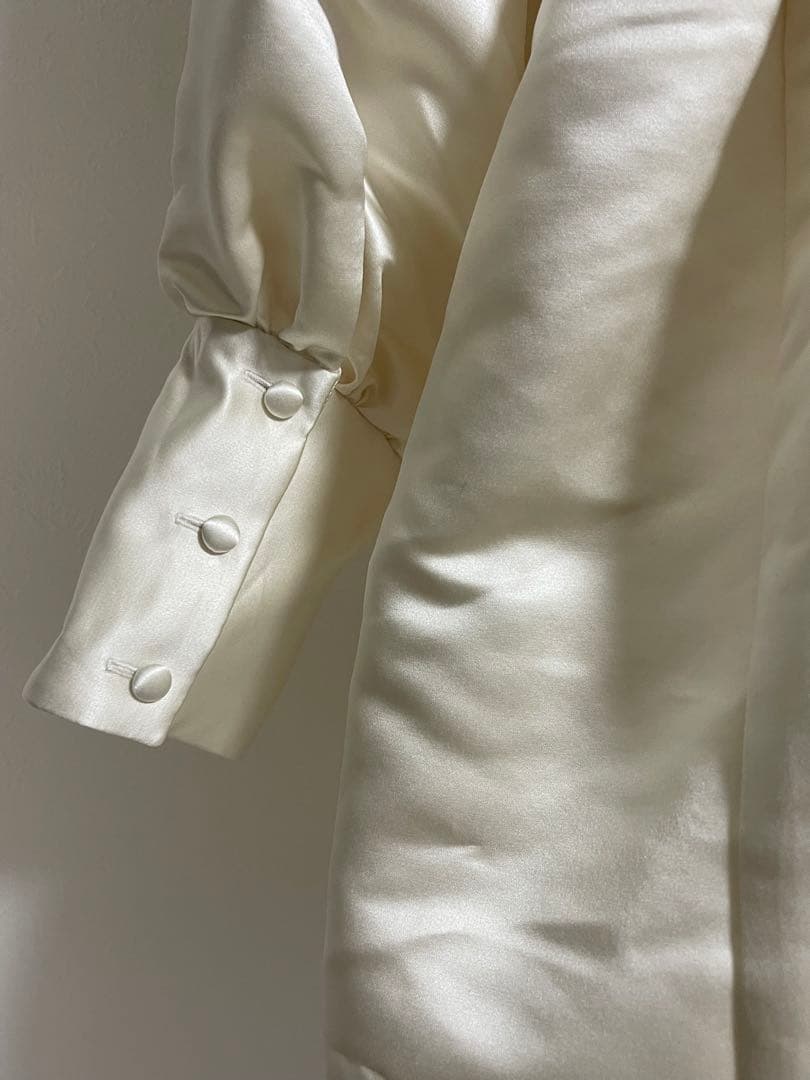 ecmile アイボリー サテン ミニドレス