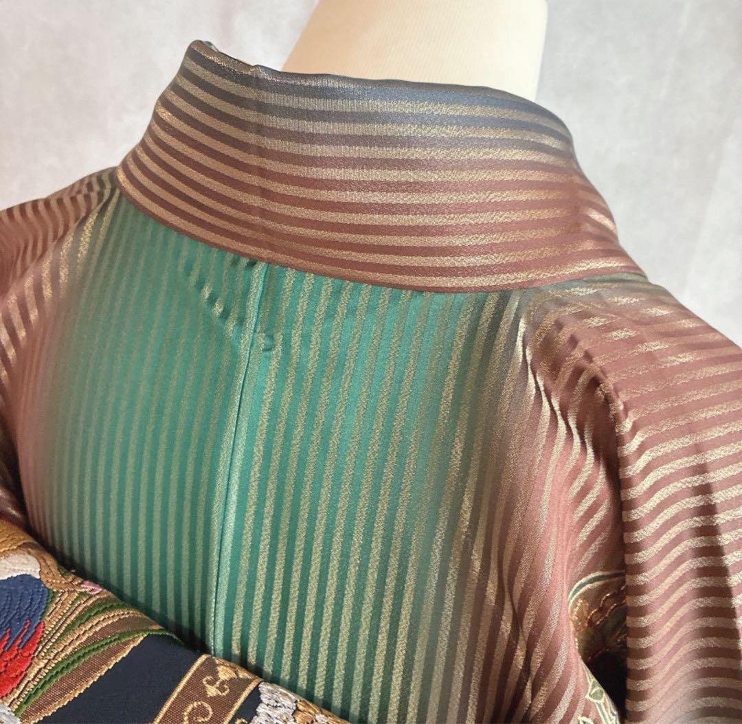 坂*ん様 付け下げ　小紋　フルセット　着物　正絹　縞模様　ストライプ　比翼仕立