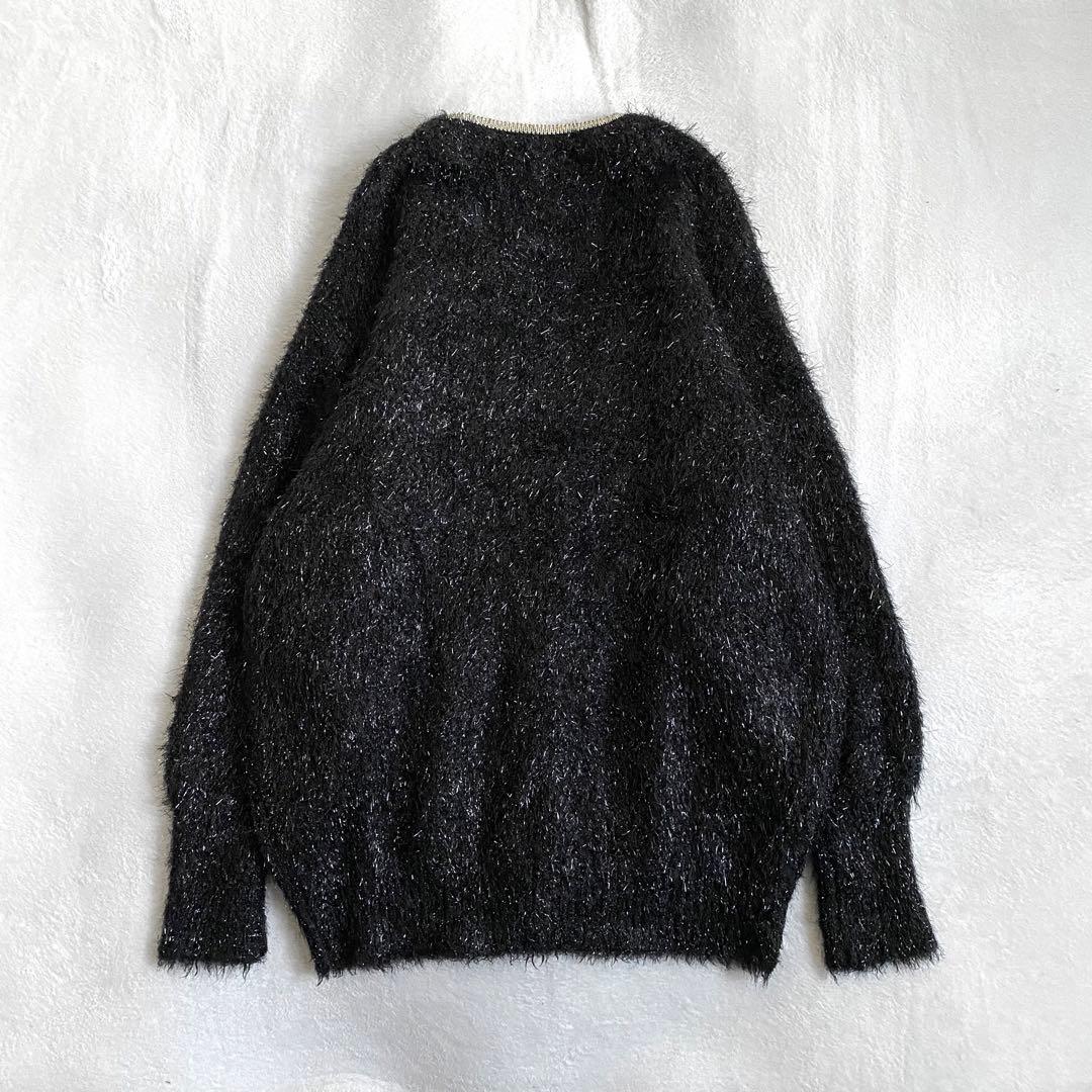 【ほぼ未使用✨】allureville シャイニーフェザーカーディガン　黒