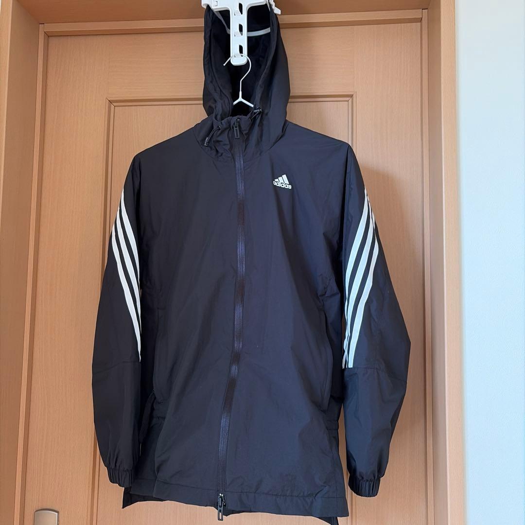 adidas ジャージ上下セット 黒 フード付き　レディース　S