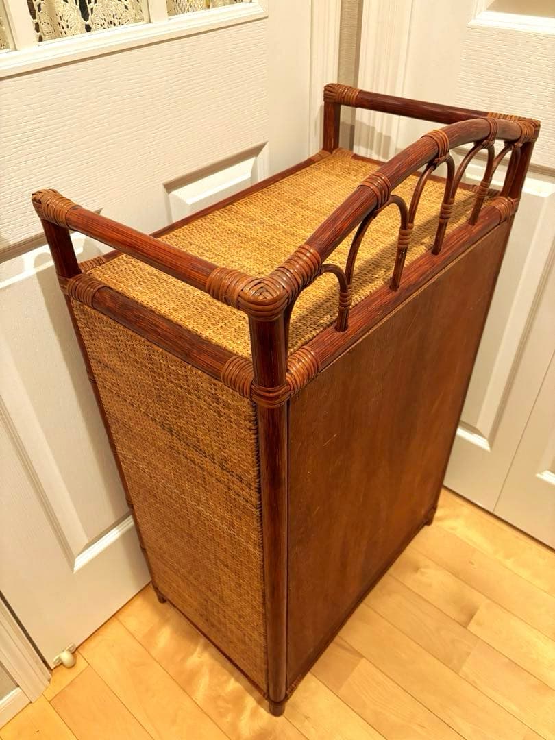 籐　ラタン　収納　引き出し　収納家具　5段　アンティーク　レトロ