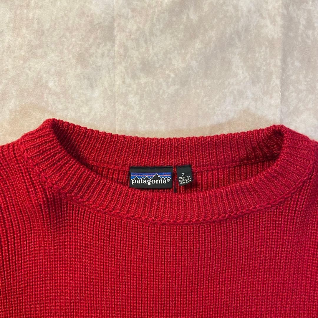 90s patagonia シャモニーガイドセーター レッド XL ウールニット