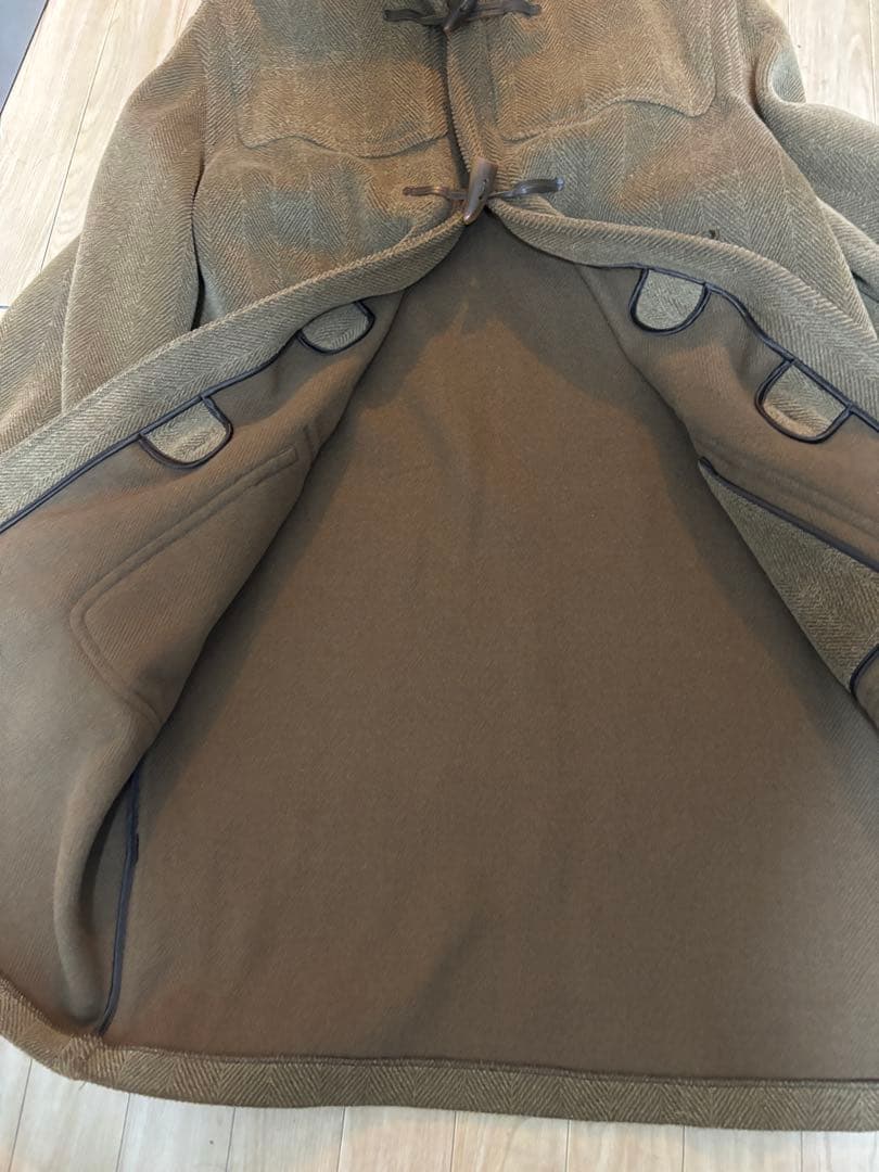 GLOVERALL キングストン　ヘリンボーンダッフルコート ブラウン、ベージュ