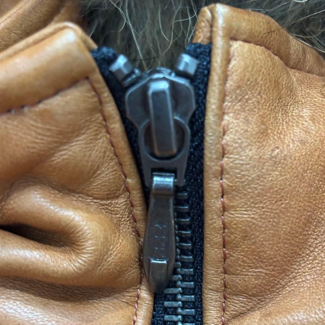 SCHAFFEN 羊革 レザー キルティング ダイヤ ジャケット リアルファー