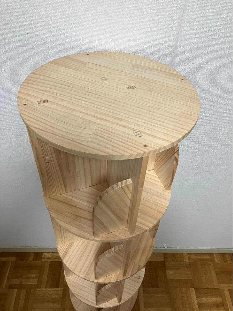 滋賀奈良引き取り希望　円柱型　回転木製本棚