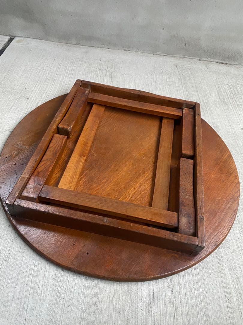 再値下げ‼️昭和レトロなちゃぶ台　折りたたみ式　コンパクト　アンティーク和物