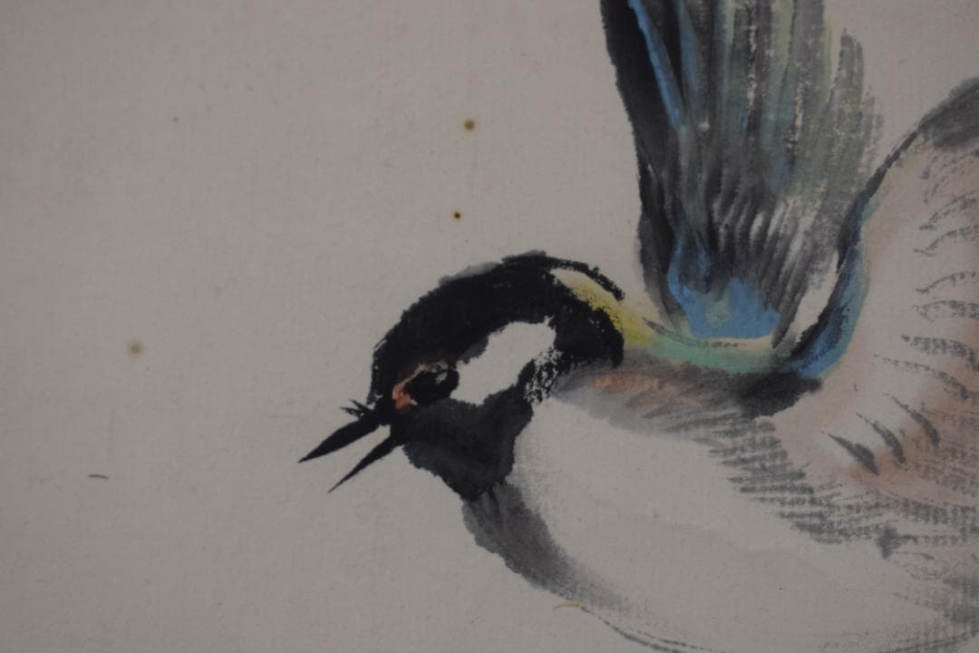 【真作】村上鳳湖/紅葉小禽図/紅葉小鳥図/掛軸☆宝船☆Y-660　JM