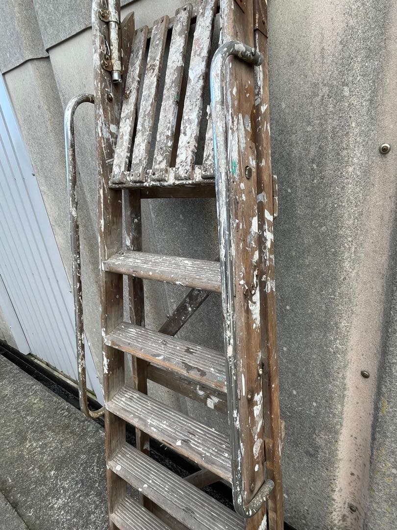 ビンテージ/イギリス/英国製/木製/大型/ラダー/脚立/ディスプレイ/店舗什器③