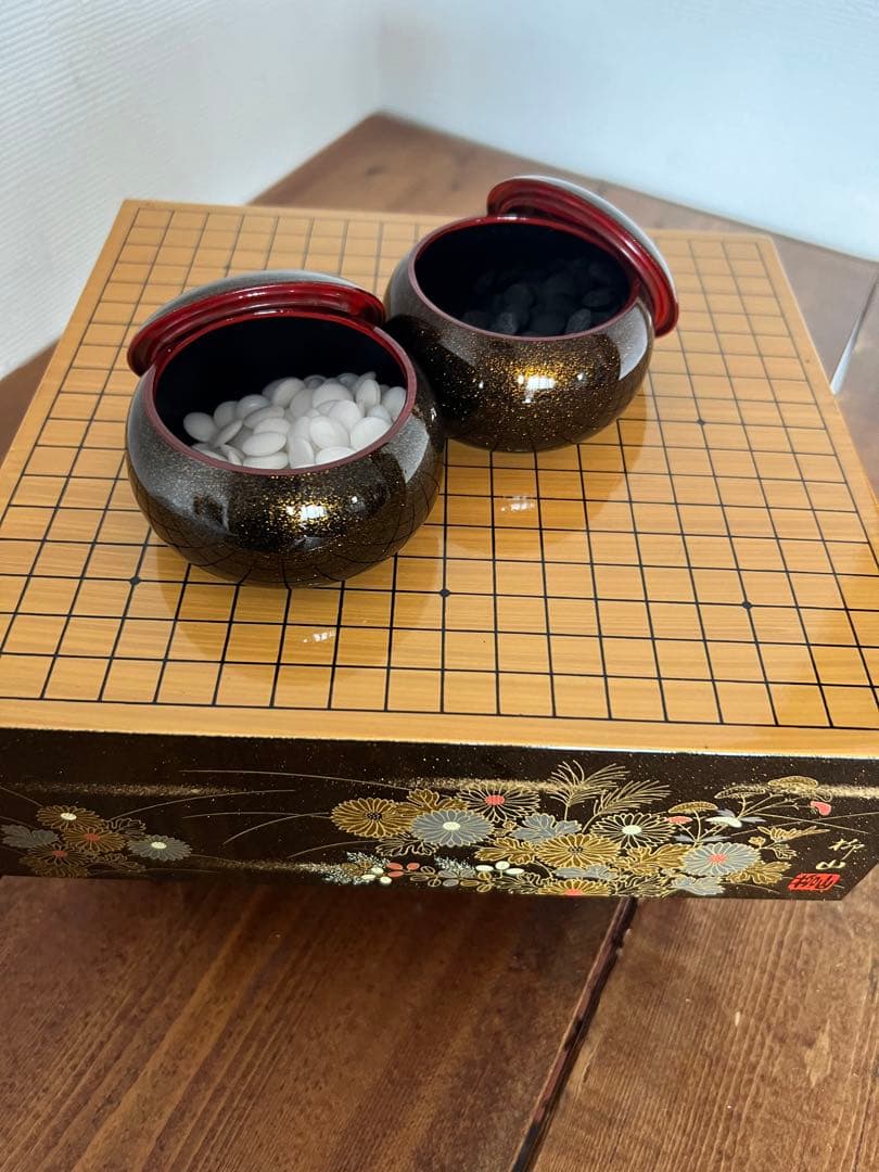 蒔絵碁盤　アンティーク 柳山　高級漆塗り