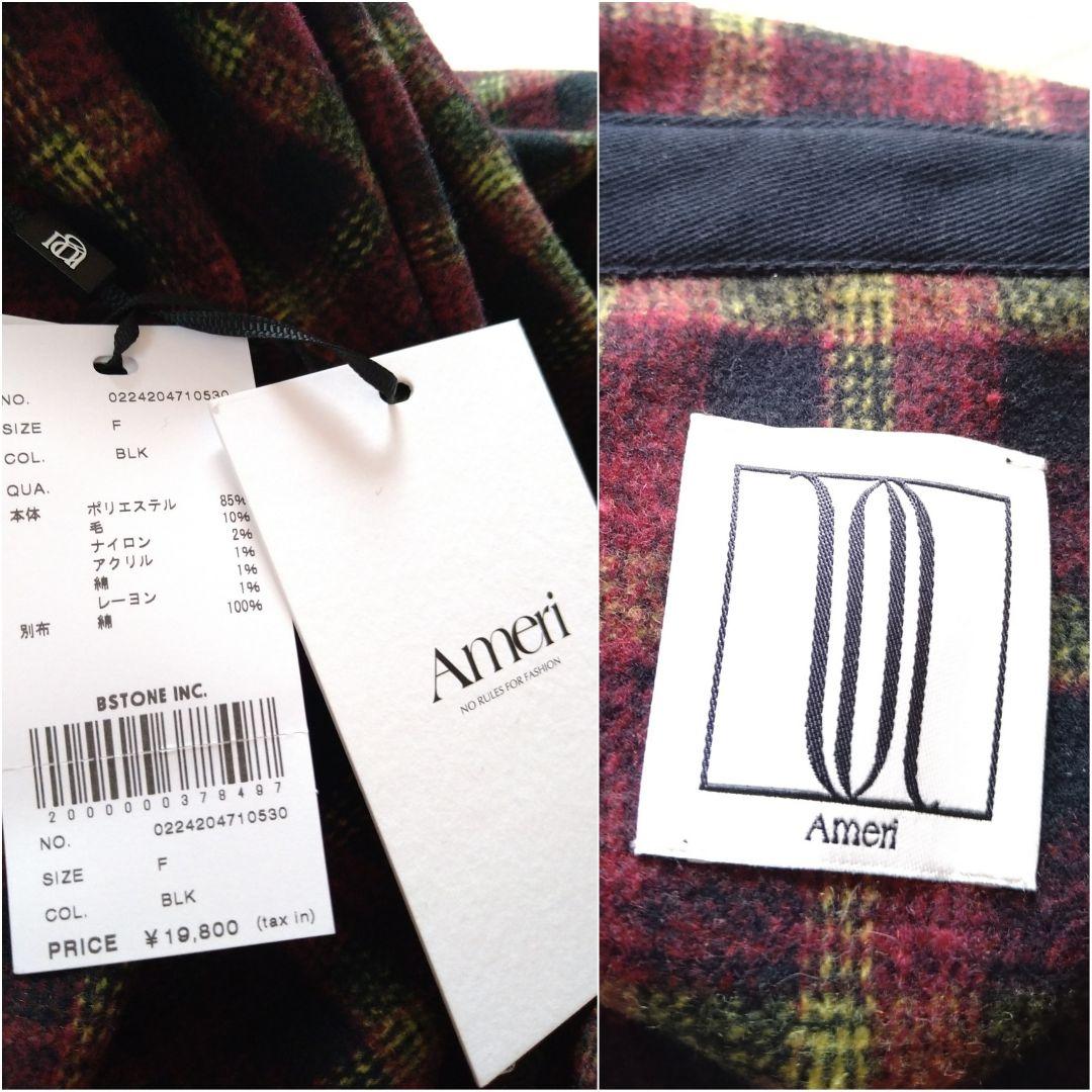 【新品タグ付】AMERI UND CHECK WOOL OVER SHIRT