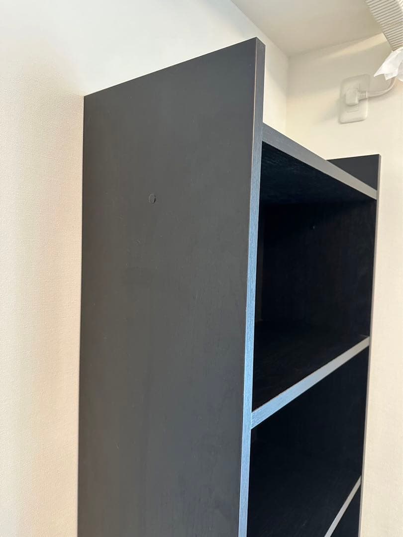 10万円相当　本棚　ブックシェルフ　黒　木製　美品　キャビネット