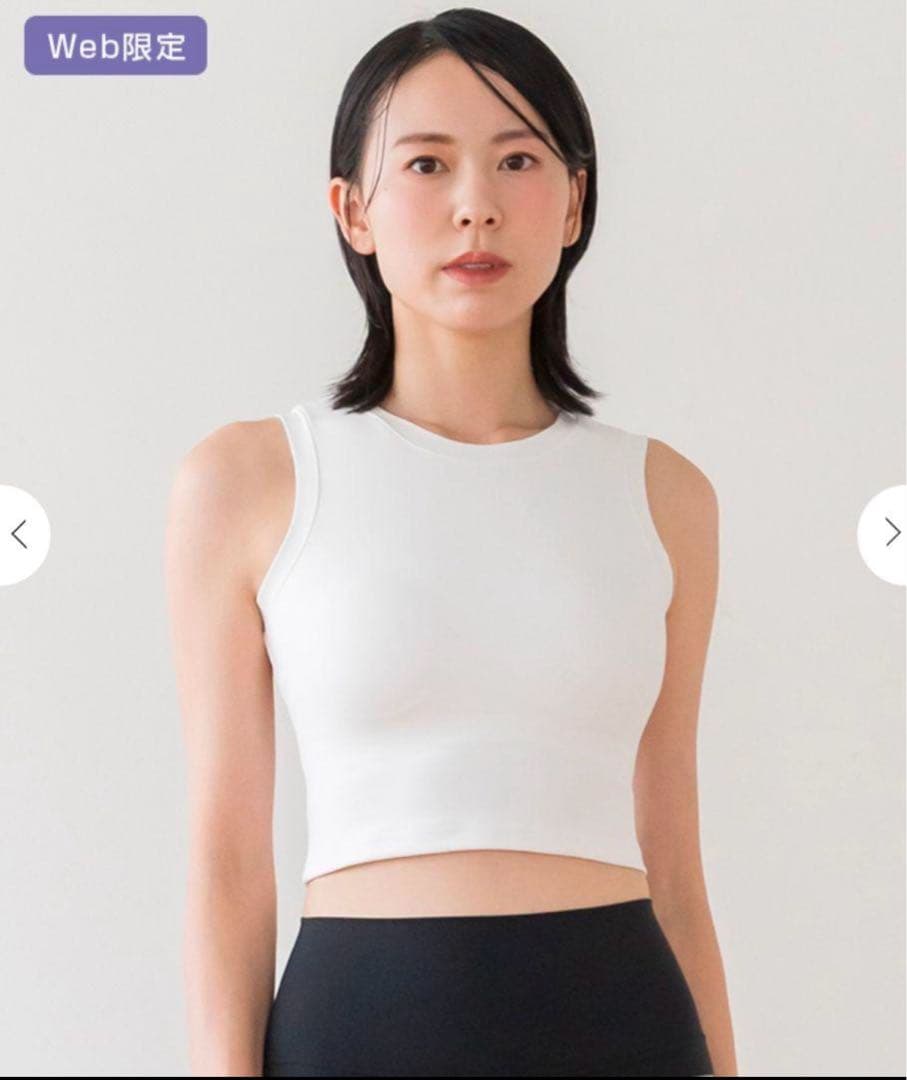 新品未使用【SUKALA】プレミアムフィットクロップドタンクトップ ホワイト L
