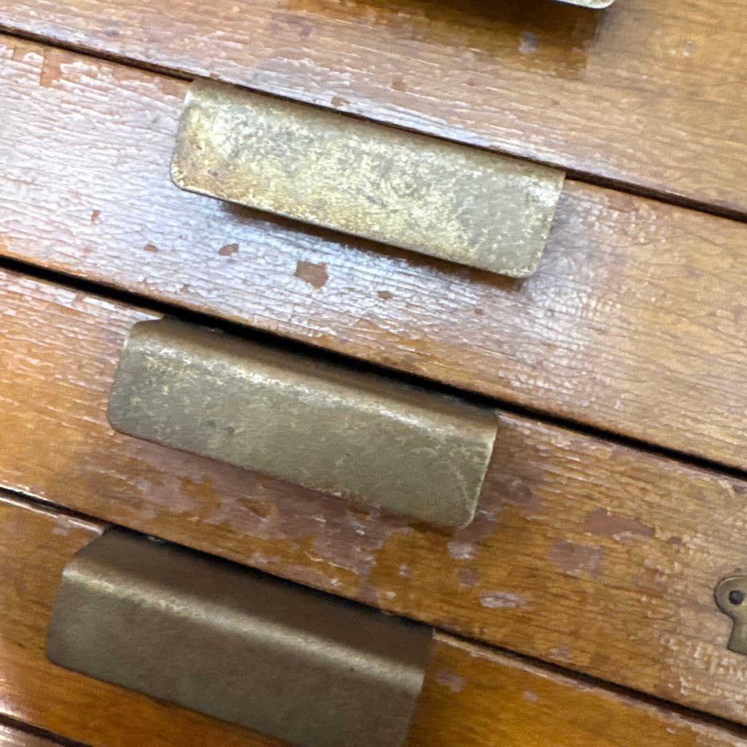 木製レターケース　引き出し　6段収納　昭和レトロ　書類入れ　小物入れ　書類ケース