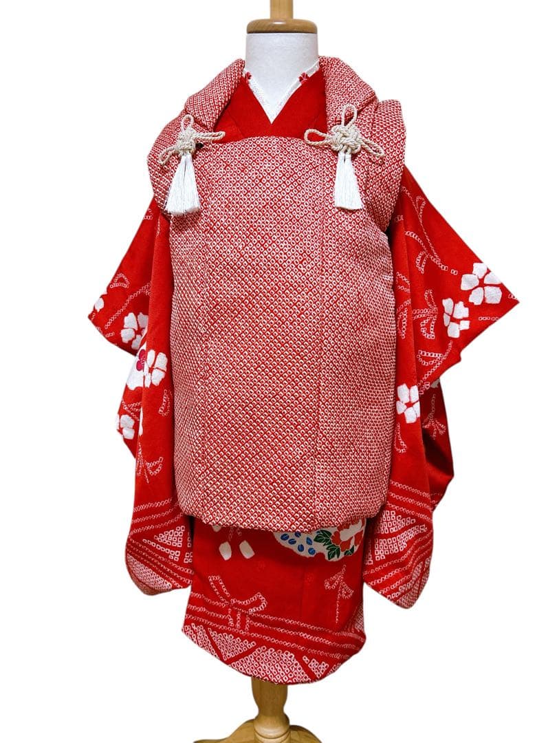 人気の総絞りフルセット♡七五三　3歳　女の子　一式　総絞り被布