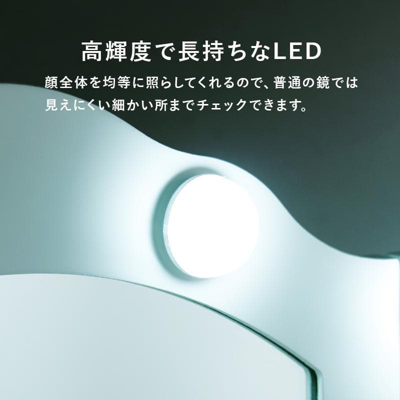 【新品】LED女優ライト　ドレッサー＆スツール　三面鏡　明るさ無段階調節