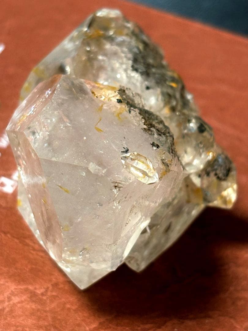 【超希少】大型 ゴールデン ハーキマーダイヤモンド 原石 (ハーキマー産) 水晶