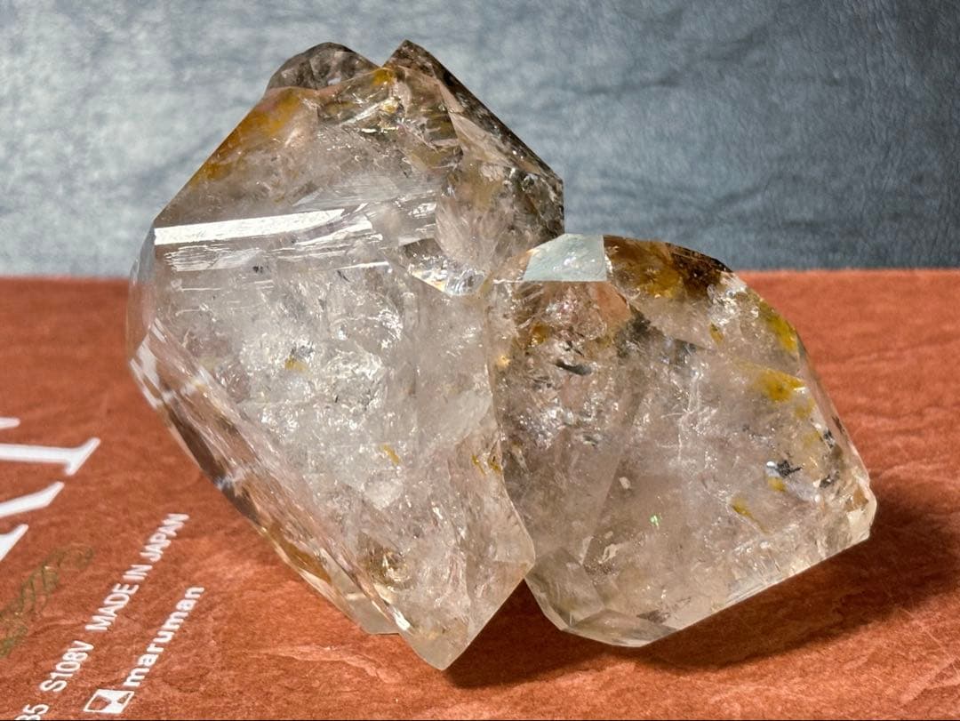 【超希少】大型 ゴールデン ハーキマーダイヤモンド 原石 (ハーキマー産) 水晶