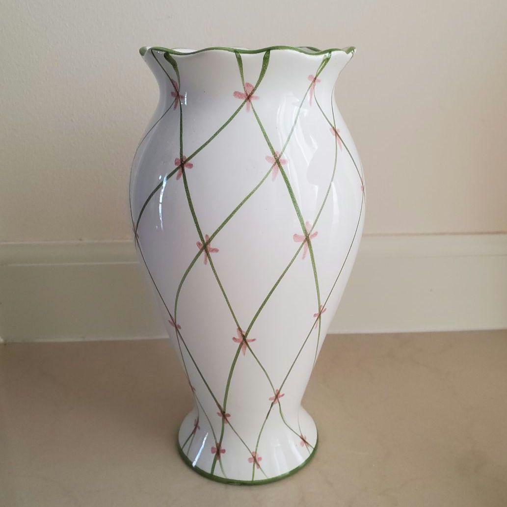 花瓶・フラワースタンド vintage * Portugal ribbon flower vase