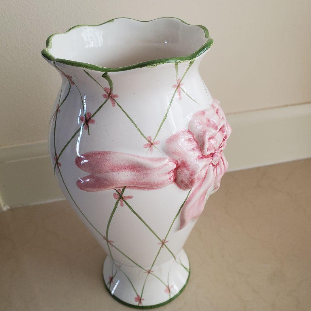 花瓶・フラワースタンド vintage * Portugal ribbon flower vase