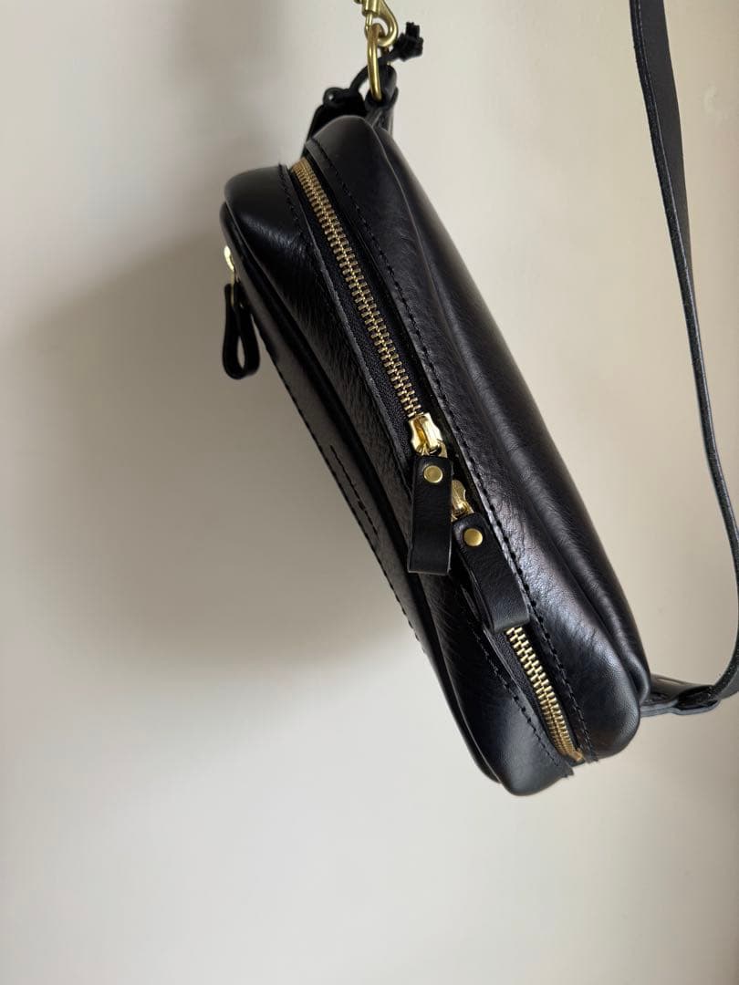 最終値下げ表示【アナロジコ】ウエストポーチ/ ブラック