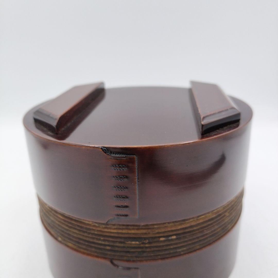 c740 淡々斎好写鮓桶建水 吉野鮨桶 谷弐郎 木箱 茶道具 古物