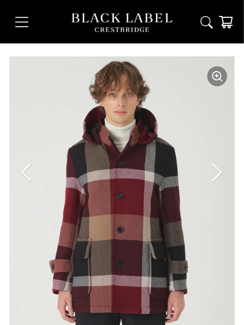 美品★完売品★お洒落BLACK LABEL チェック柄 ダッフルコート定価12万