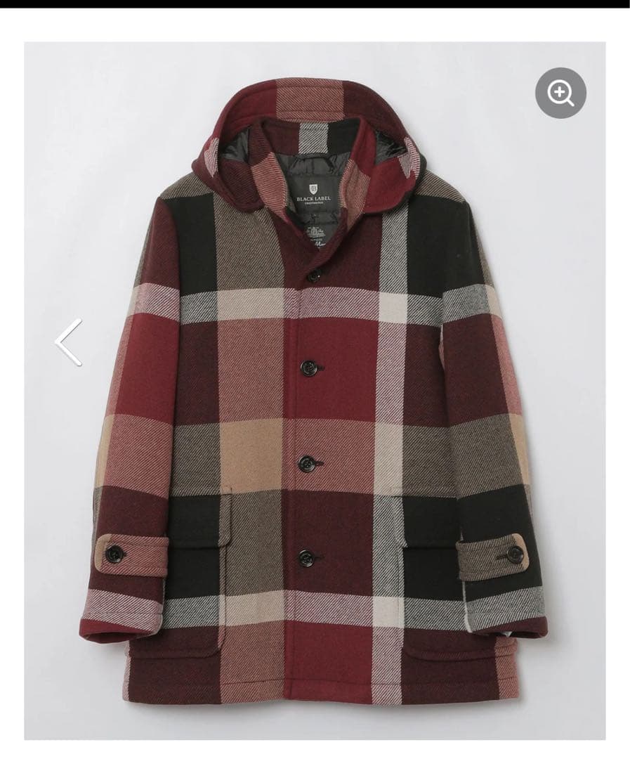 美品★完売品★お洒落BLACK LABEL チェック柄 ダッフルコート定価12万