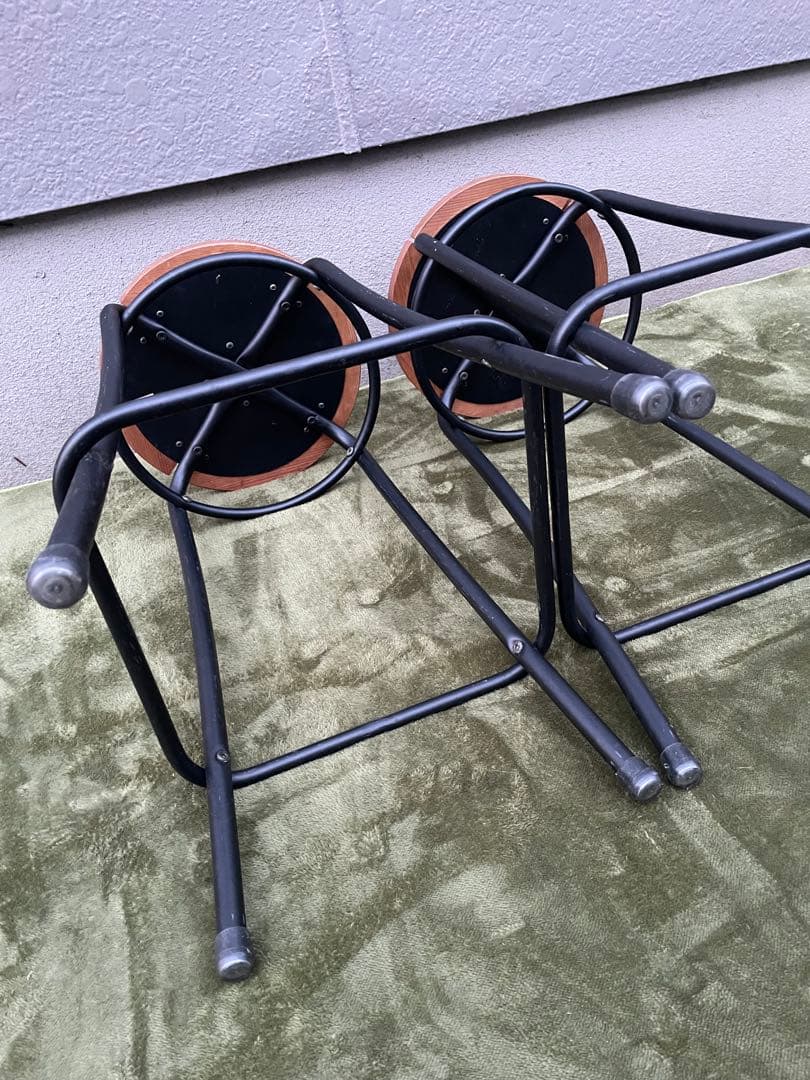 廃盤　2脚セット　希少モデル　IKEA AGNE スツール　椅子　パイン無垢材