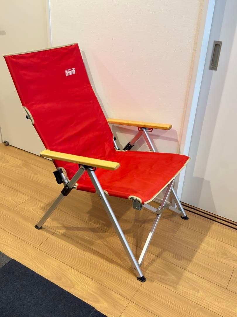 【廃盤品Colemanレイチェア】 リクライニングチェア_レッド_2脚セット