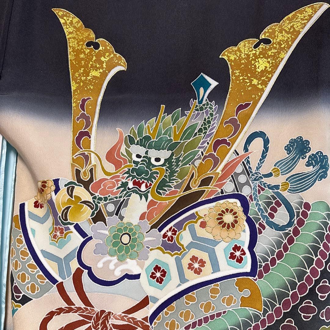 No.16 正絹男の子お祝い着　産着 長襦袢付き　のしめ 七五三