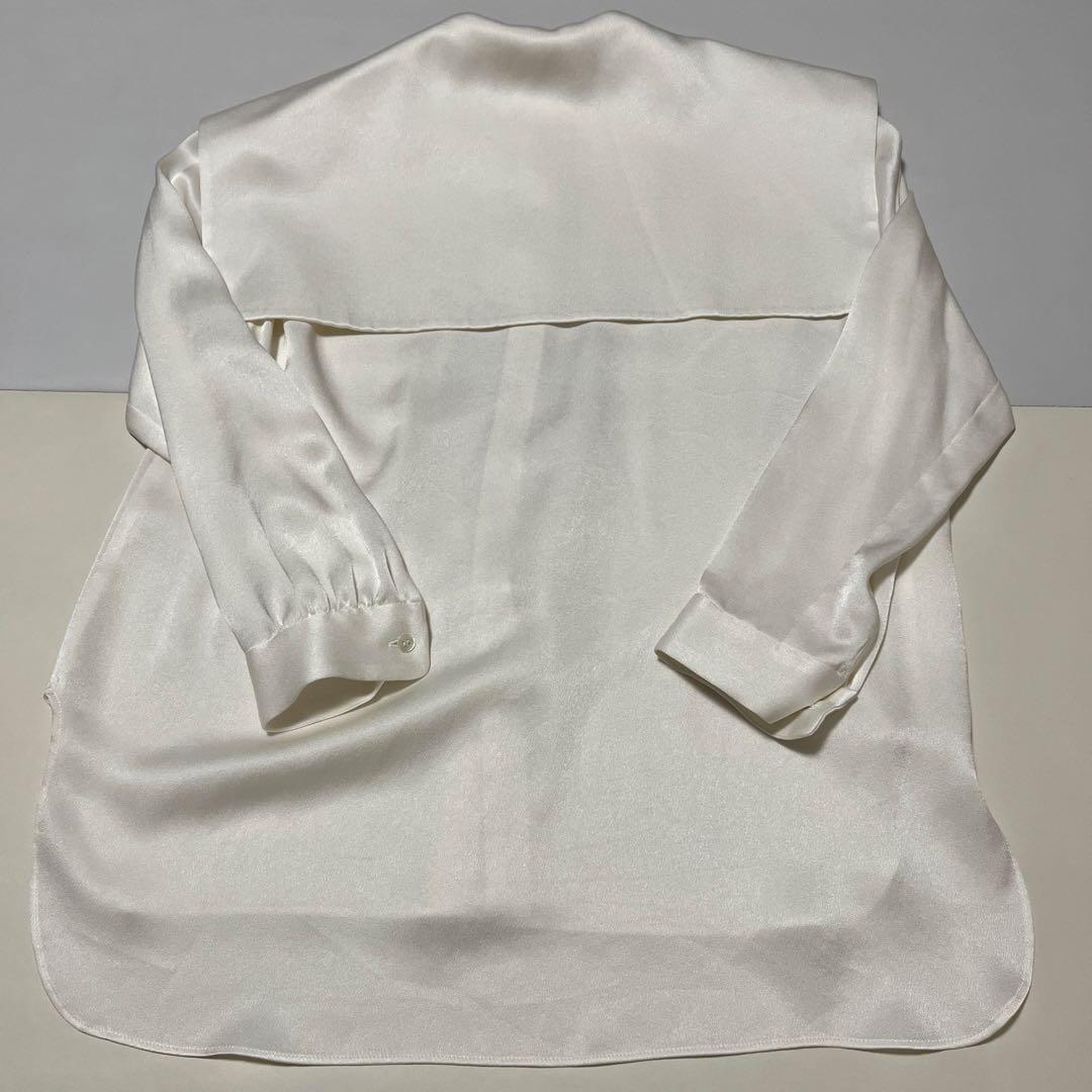 【2度着用・美品】シーニュ　ロングカラーセーラーブラウス Agnes ホワイト